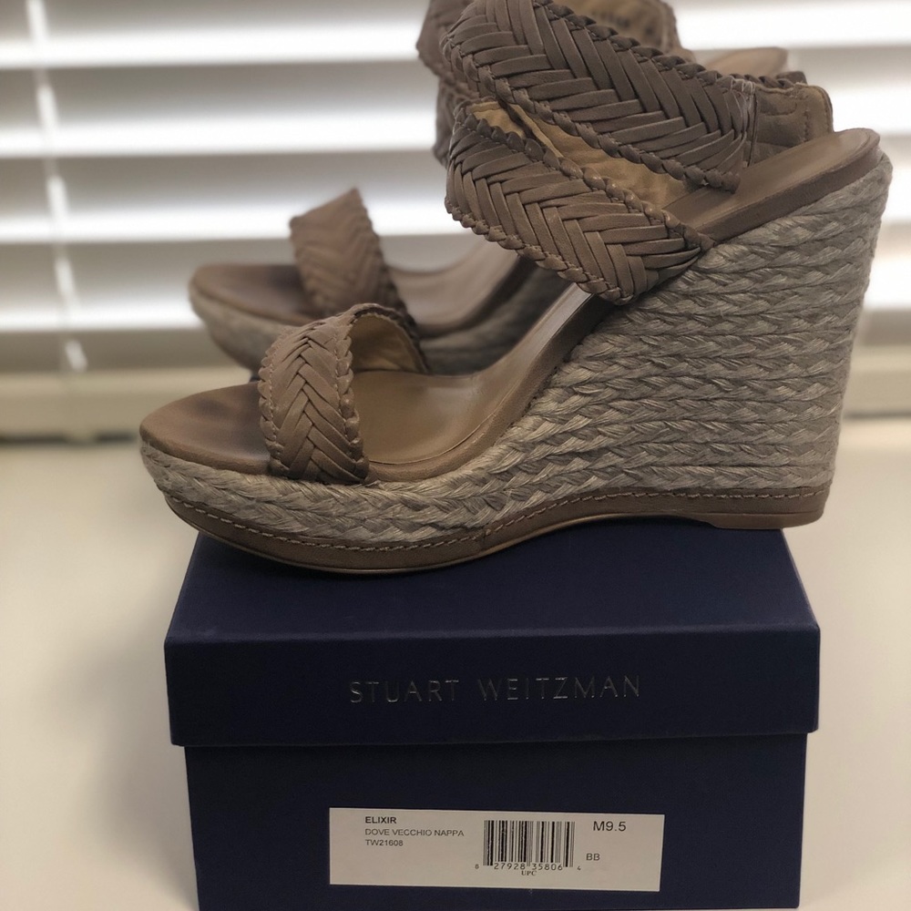 Stuart Weitzman Elixir braided leather wedges
